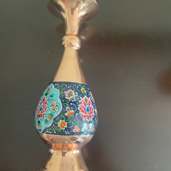 Persian Hand painted Copper Vase - Picture 2 of 8